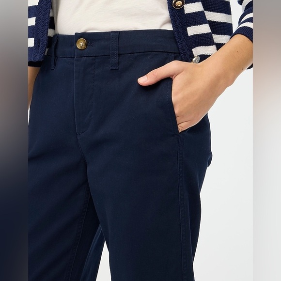 JCrew High-Rise Girlfriend Chino Pant Navy Blue Cotton Career Work Size 8 NWT - Picture 5 of 14